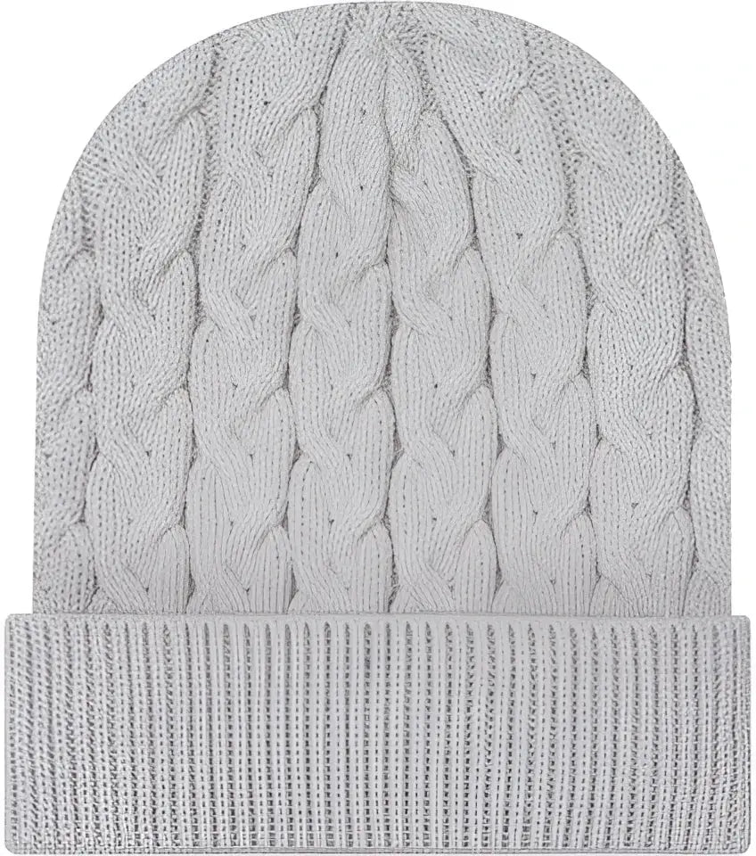 Otto 82-1 12’’ Cable Knit Beanie W/ Rib Cuff - Lt. Gray - 6 1/2’’ - 7 5/8’’
