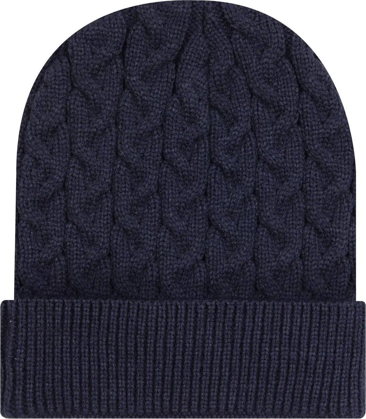 Otto 82-1 12’’ Cable Knit Beanie W/ Rib Cuff - Navy - 6 1/2’’ - 7 5/8’’