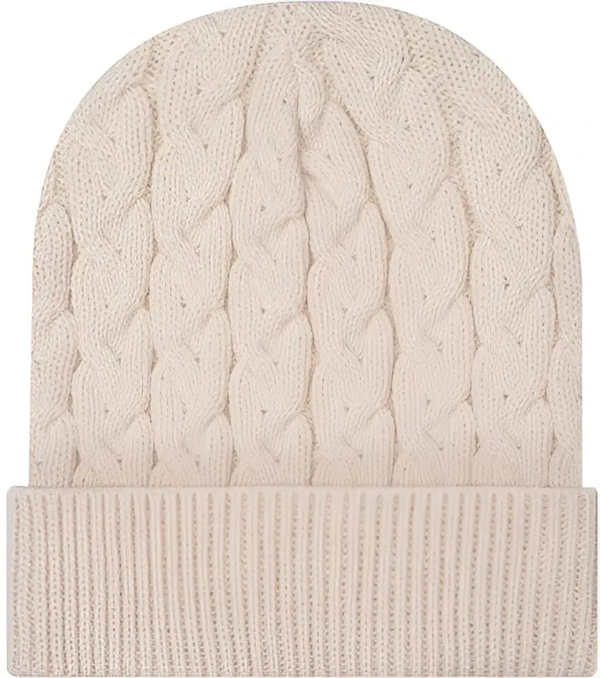 Otto 82-1 12’’ Cable Knit Beanie W/ Rib Cuff - Sand - 6 1/2’’ - 7 5/8’’