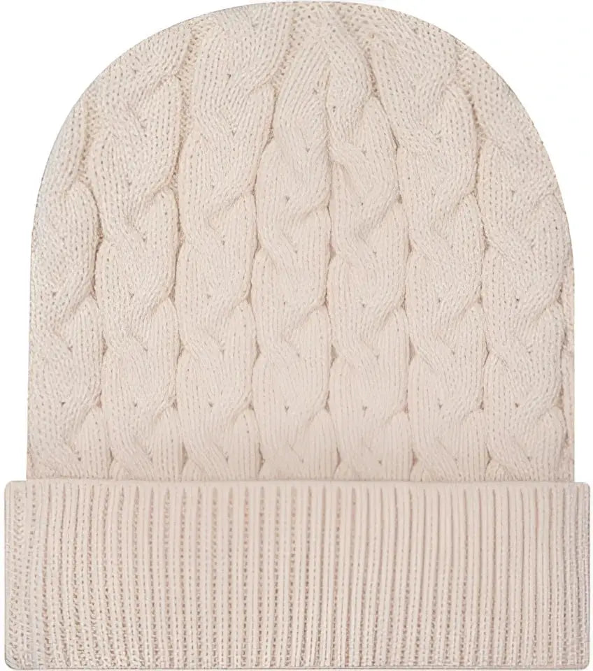 Otto 82-1 12’’ Cable Knit Beanie W/ Rib Cuff - Sand - 6 1/2’’ - 7 5/8’’