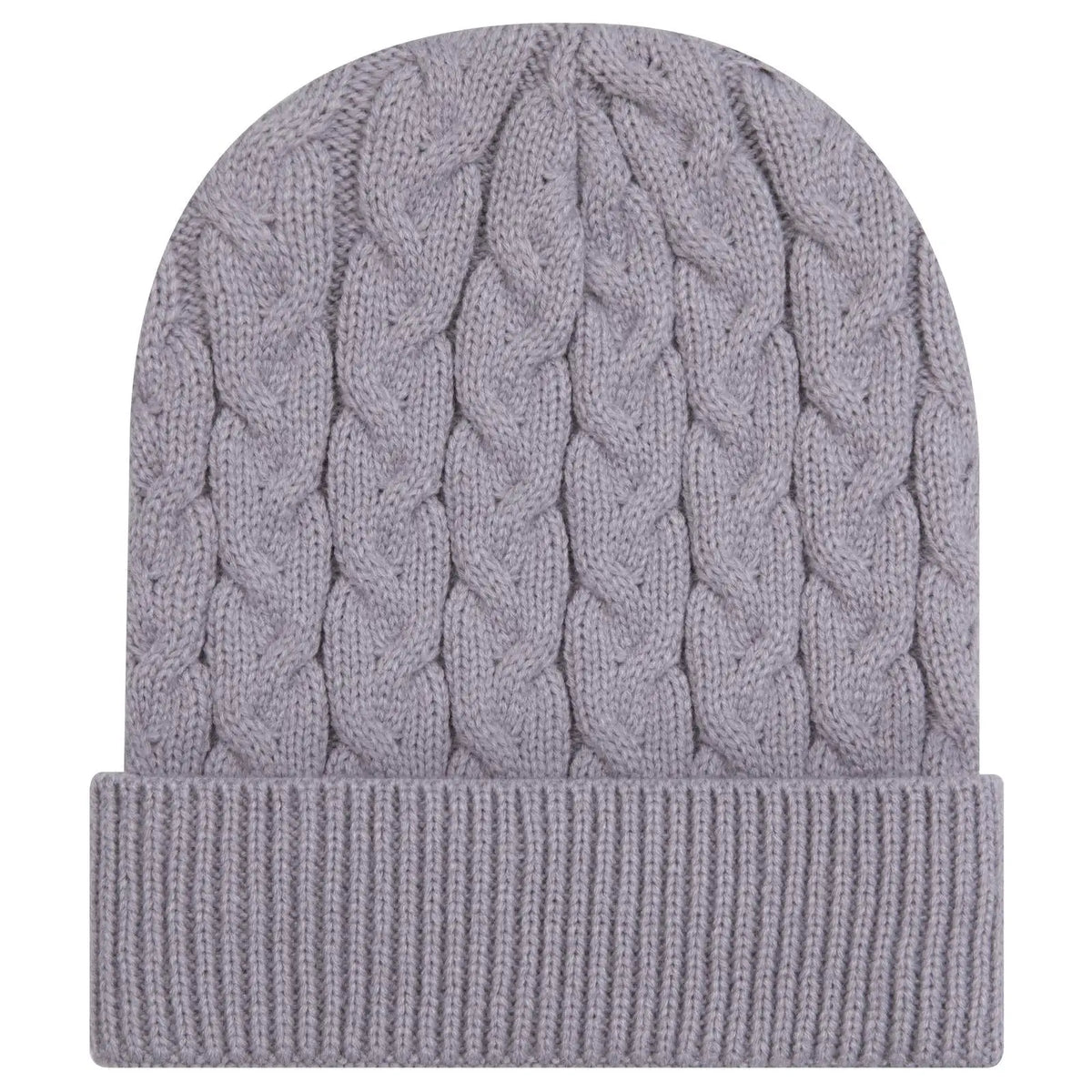 Otto 82-1 12’’ Cable Knit Beanie with Rib Cuff - Gray - 7 3/8’’ - 5/8’’