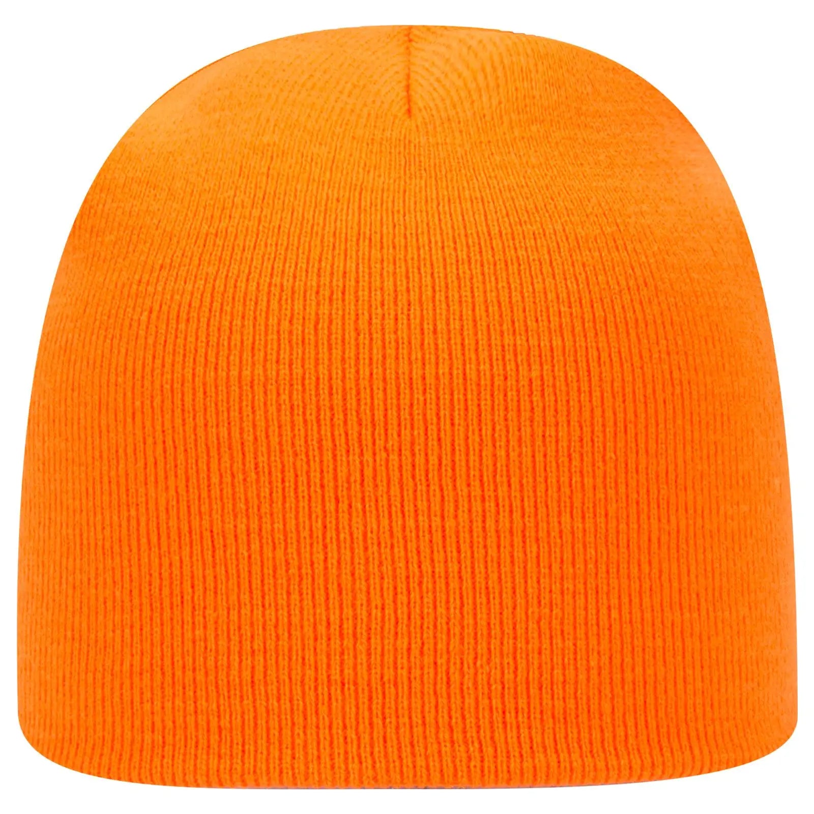 Otto 82-1010 8’’ Classic Knit Beanie - N. Orange - 7 3/8’’ - 5/8’’