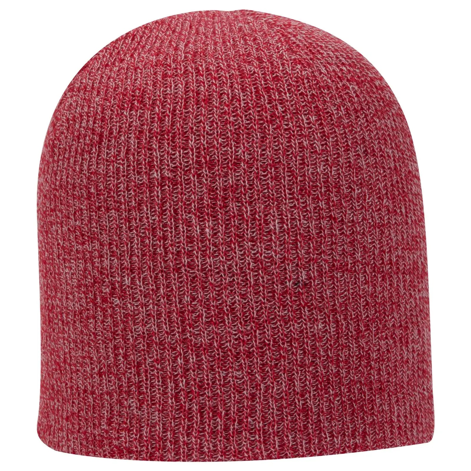 Otto 82-1173 9 1/2’’ Premium Rib Knit Beanie - Red/wht - 6 - 7 5/8’’