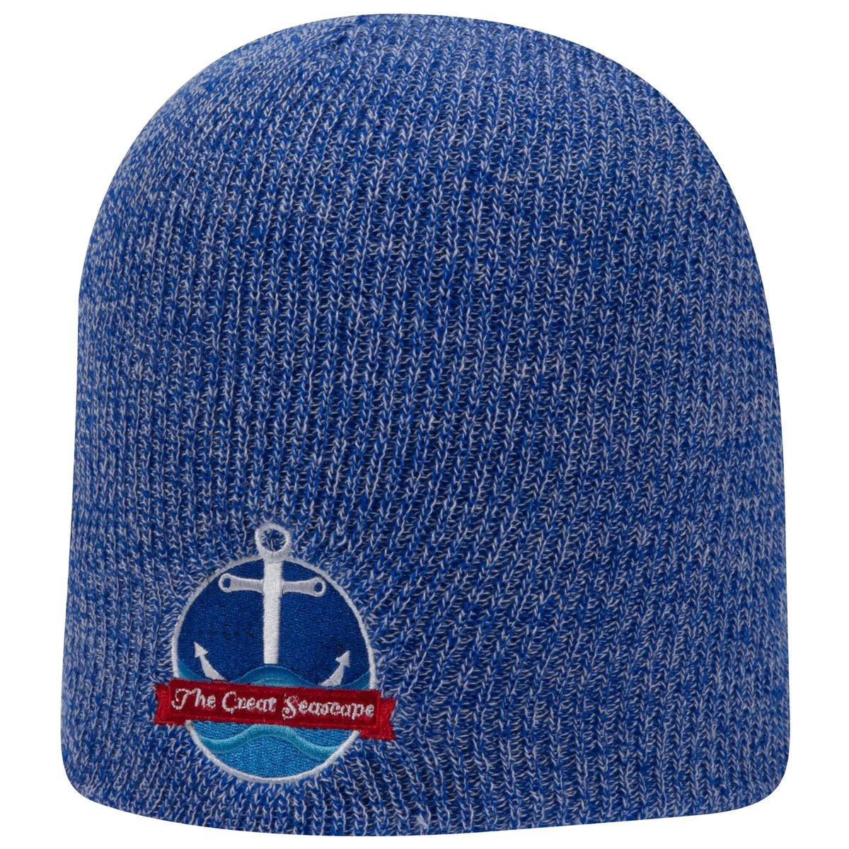 Otto 82-1173 9 1/2’’ Premium Rib Knit Beanie - Ryl/wht - 6 - 7 5/8’’
