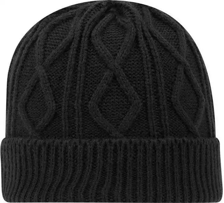 Otto 82-1215 100% Acrylic Cable Knit Beanie - Black - one Size Fits Most