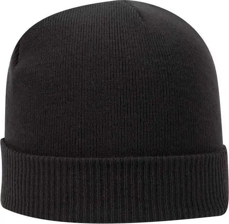 Otto 82-1238 100% Acrylic Ribbed Cuff Knit Beanie - Black - one Size Fits Most