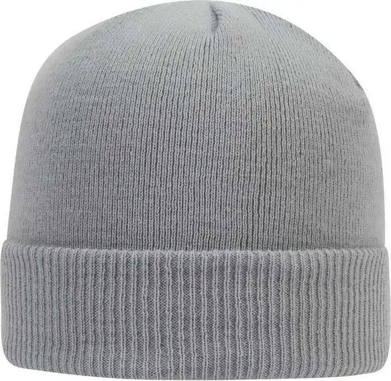 Otto 82-1238 100% Acrylic Ribbed Cuff Knit Beanie - Gray - one Size Fits Most
