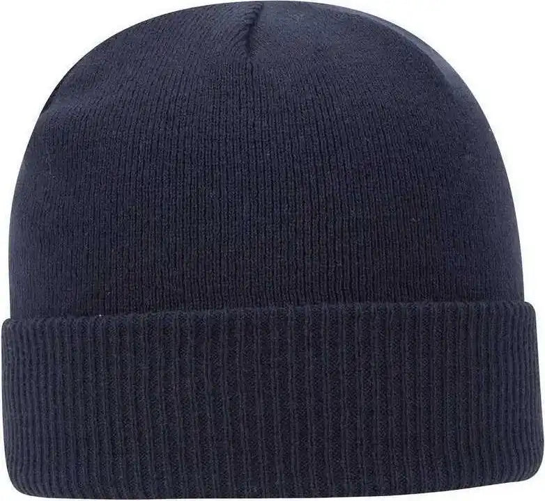 Otto 82-1238 100% Acrylic Ribbed Cuff Knit Beanie - Navy - one Size Fits Most