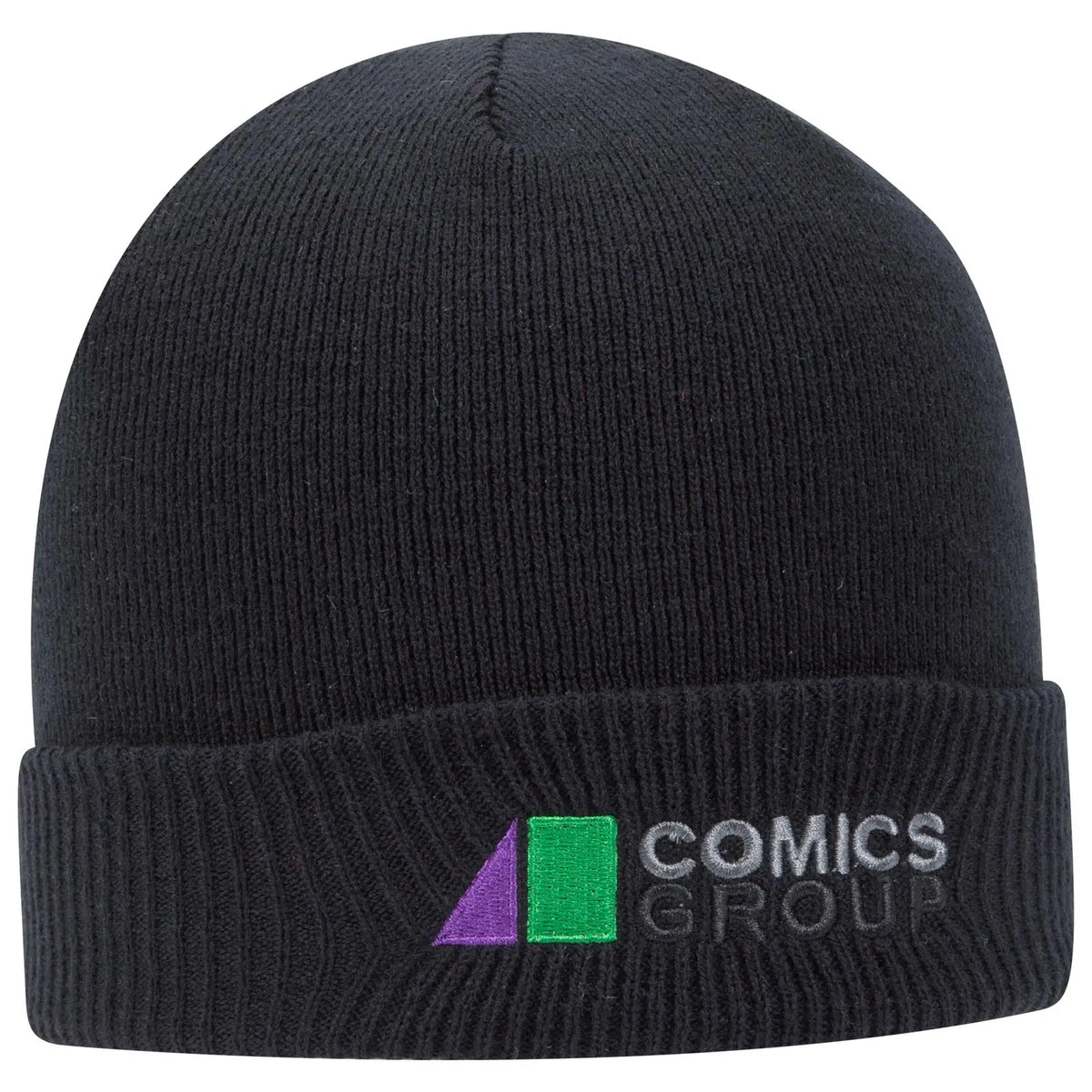 Otto 82-1238 12’’ Classic Knit Beanie W/ Rib Cuff - Black - 6 1/2’’ - 7 5/8’’