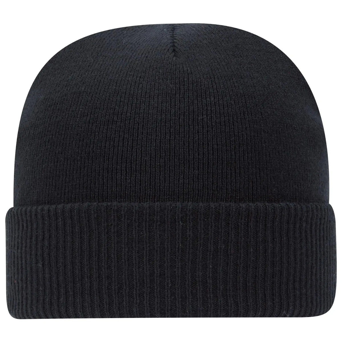 Otto 82-1238 12’’ Classic Knit Beanie W/ Rib Cuff - Black - 6 1/2’’ - 7 5/8’’