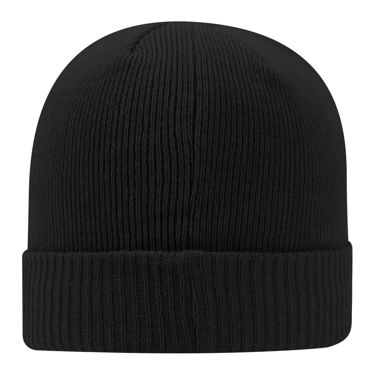 Otto 82-1238 12’’ Classic Knit Beanie W/ Rib Cuff - Black - 6 1/2’’ - 7 5/8’’