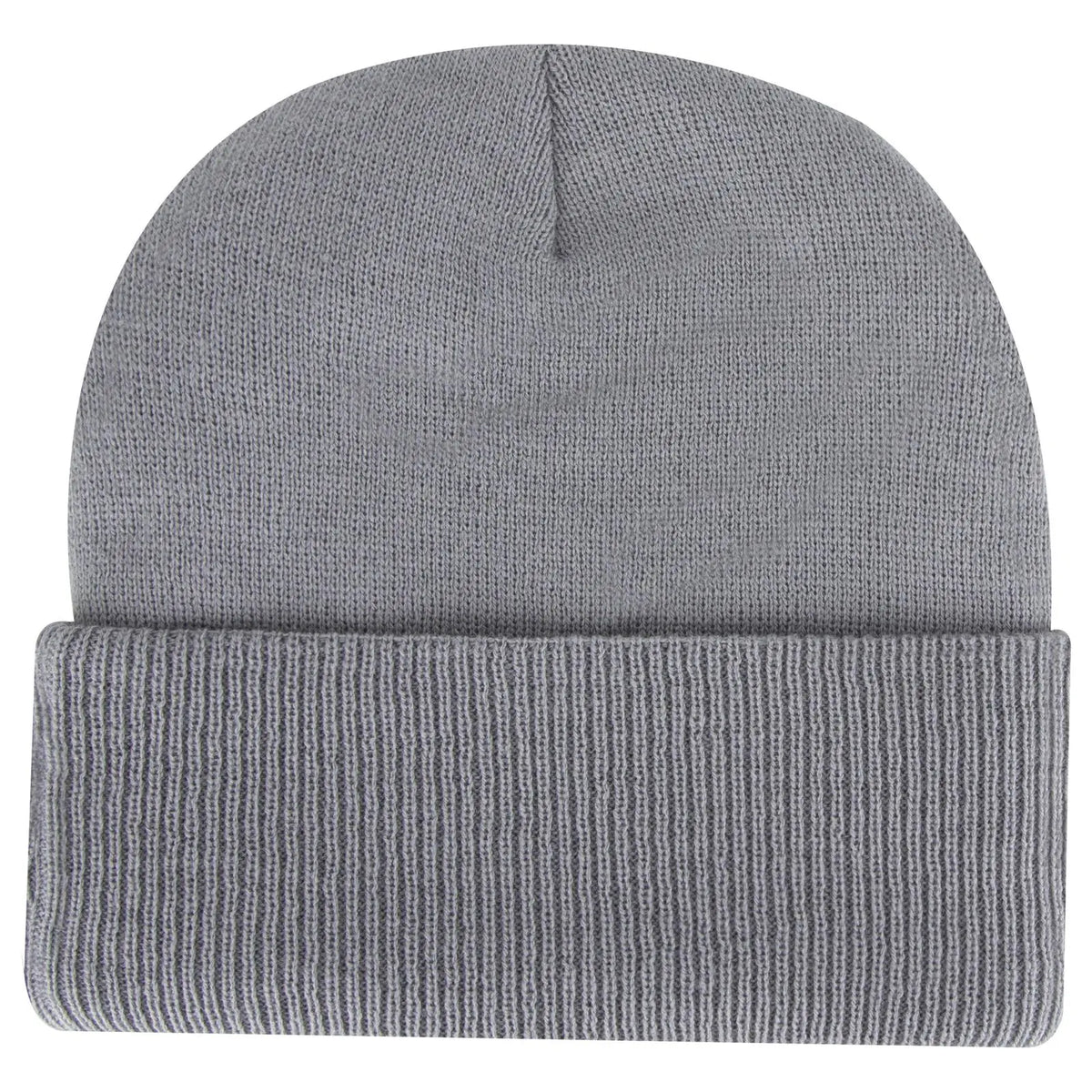 Otto 82-1316 12’’ Classic Knit Beanie W/ Inside Fleece Lining & Rib Cuff - Gray - 6 1/2’’ - 7 5/8’’