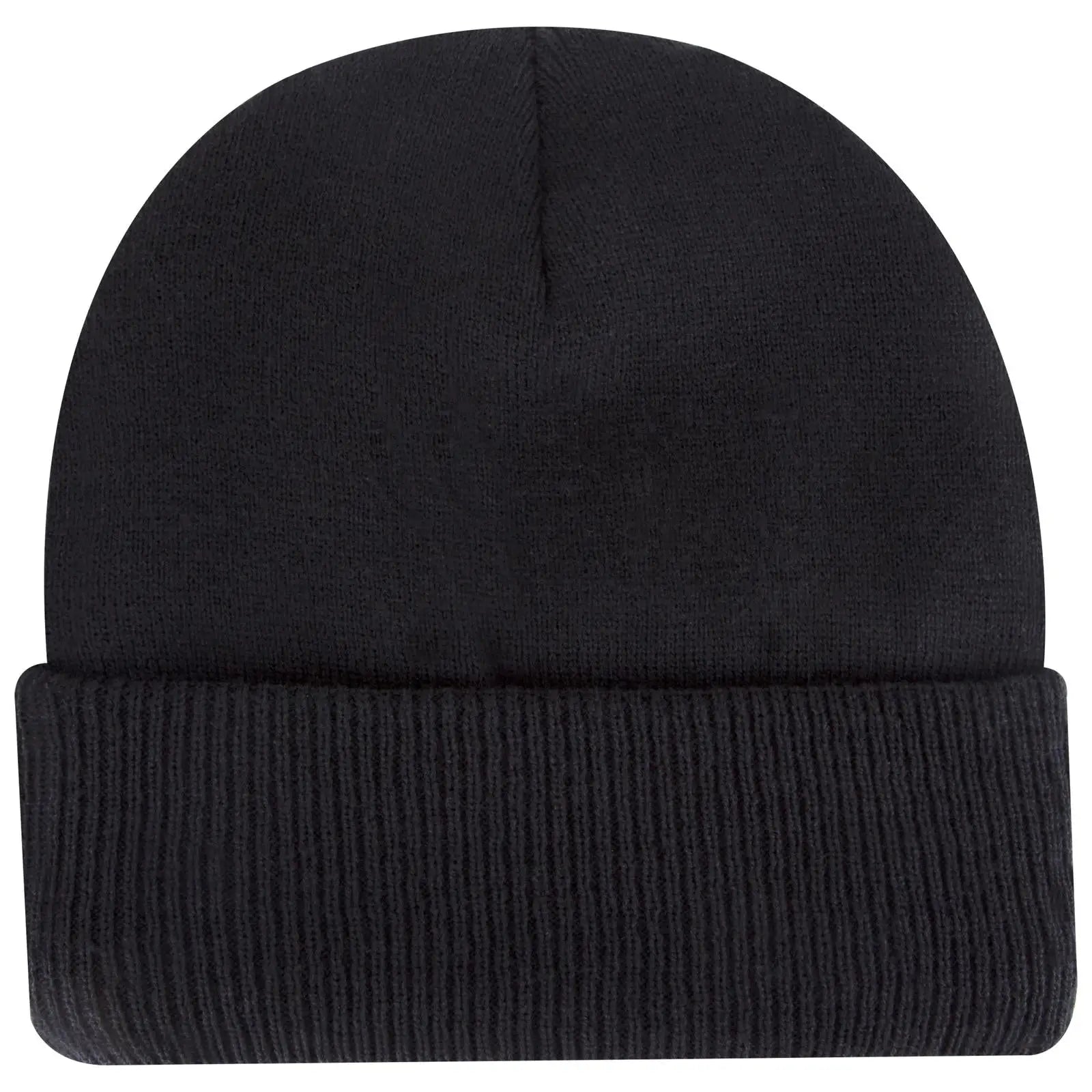 Otto 82-1316 12’’ Classic Knit Beanie W/ Inside Fleece Lining & Rib Cuff - Black - 6 1/2’’ - 7 5/8’’