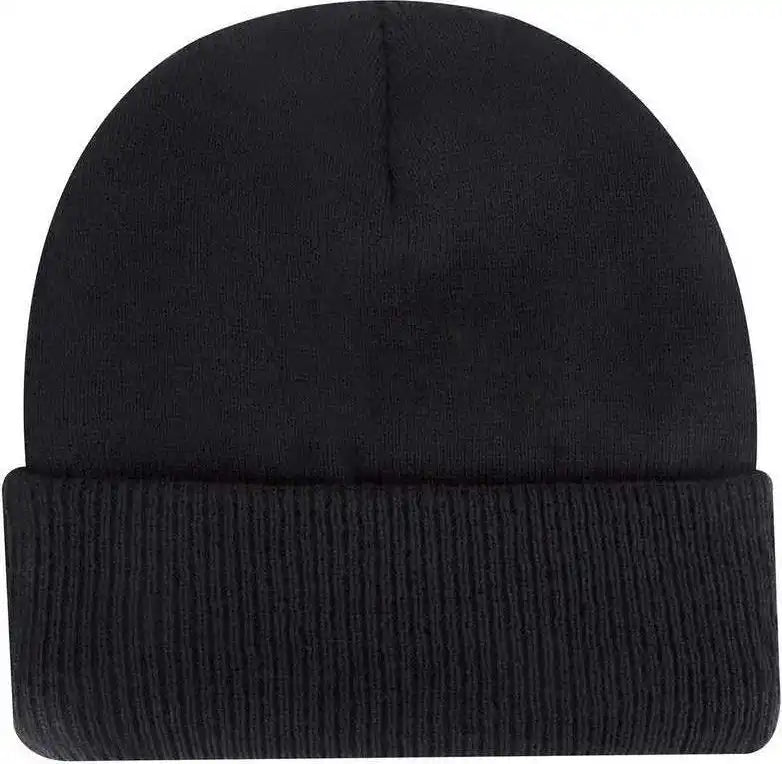 Otto 82 1316 12 Classic Knit Beanie with Inside Fleece Lining Rib Cuff Black / one Size Fits Most