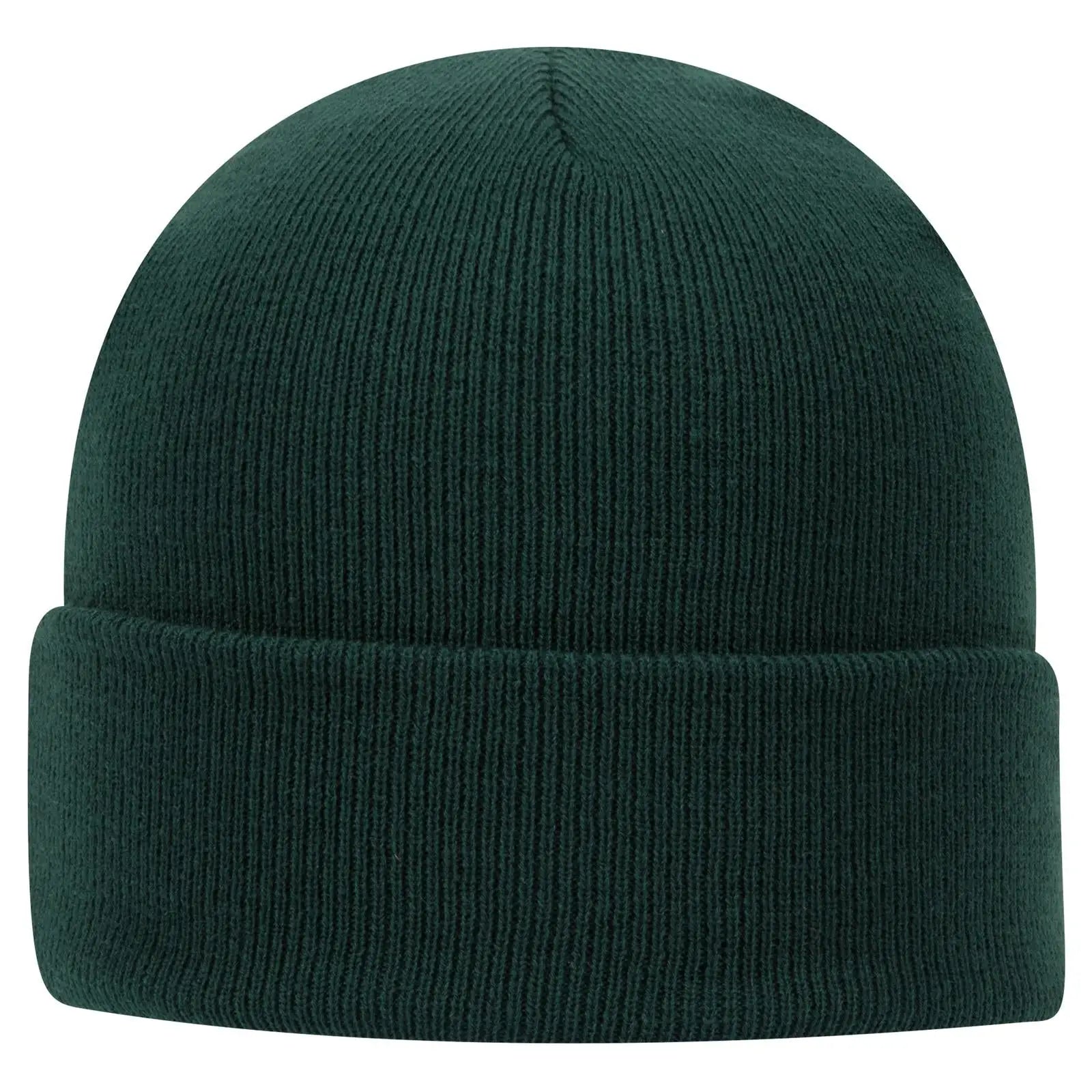 Otto 82-404 12’’ Classic Knit Beanie W/ Cuff - Dk. Green - 6 1/2’’ - 7 5/8’’