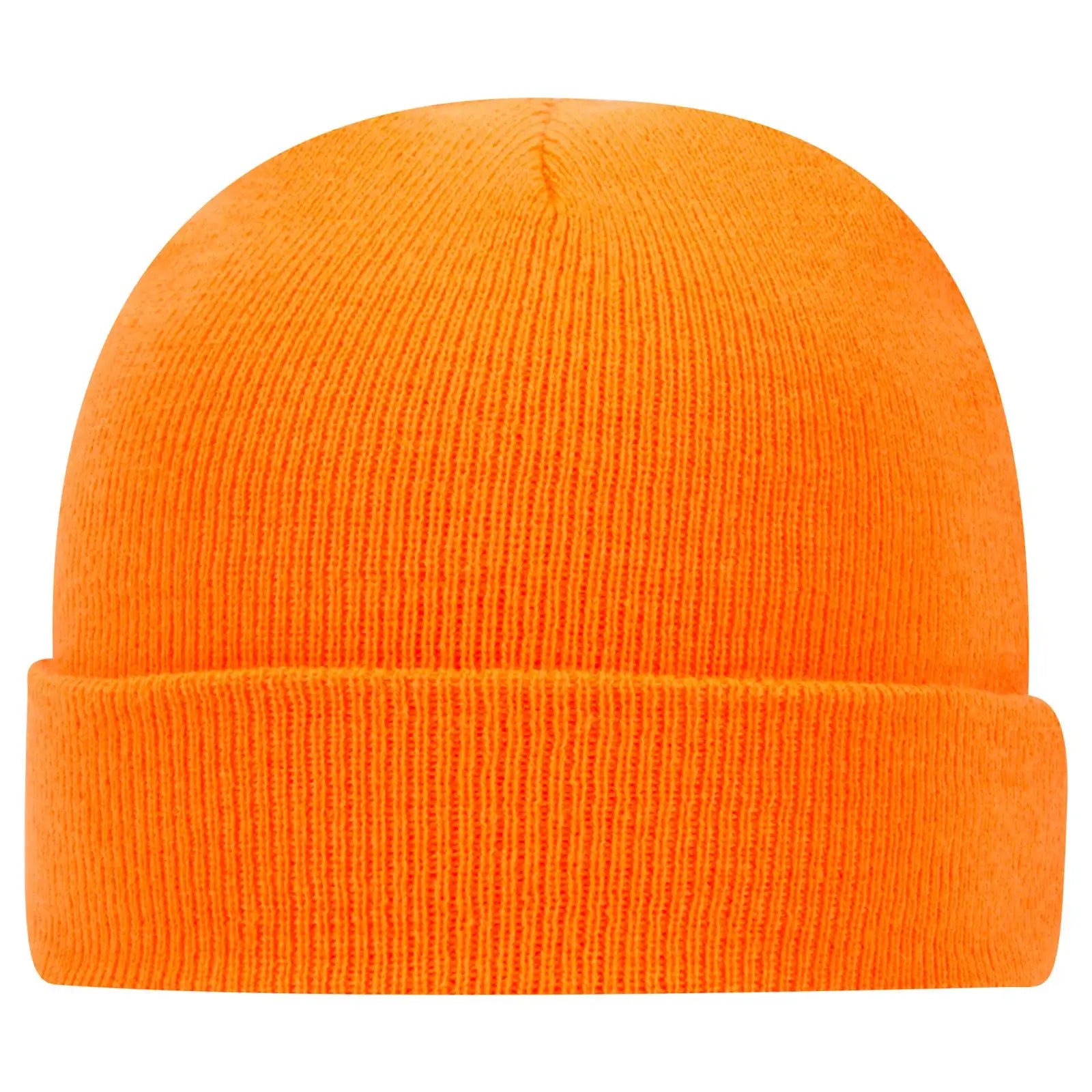 Otto 82-404 12’’ Classic Knit Beanie W/ Cuff - N. Orange - 6 1/2’’ - 7 5/8’’