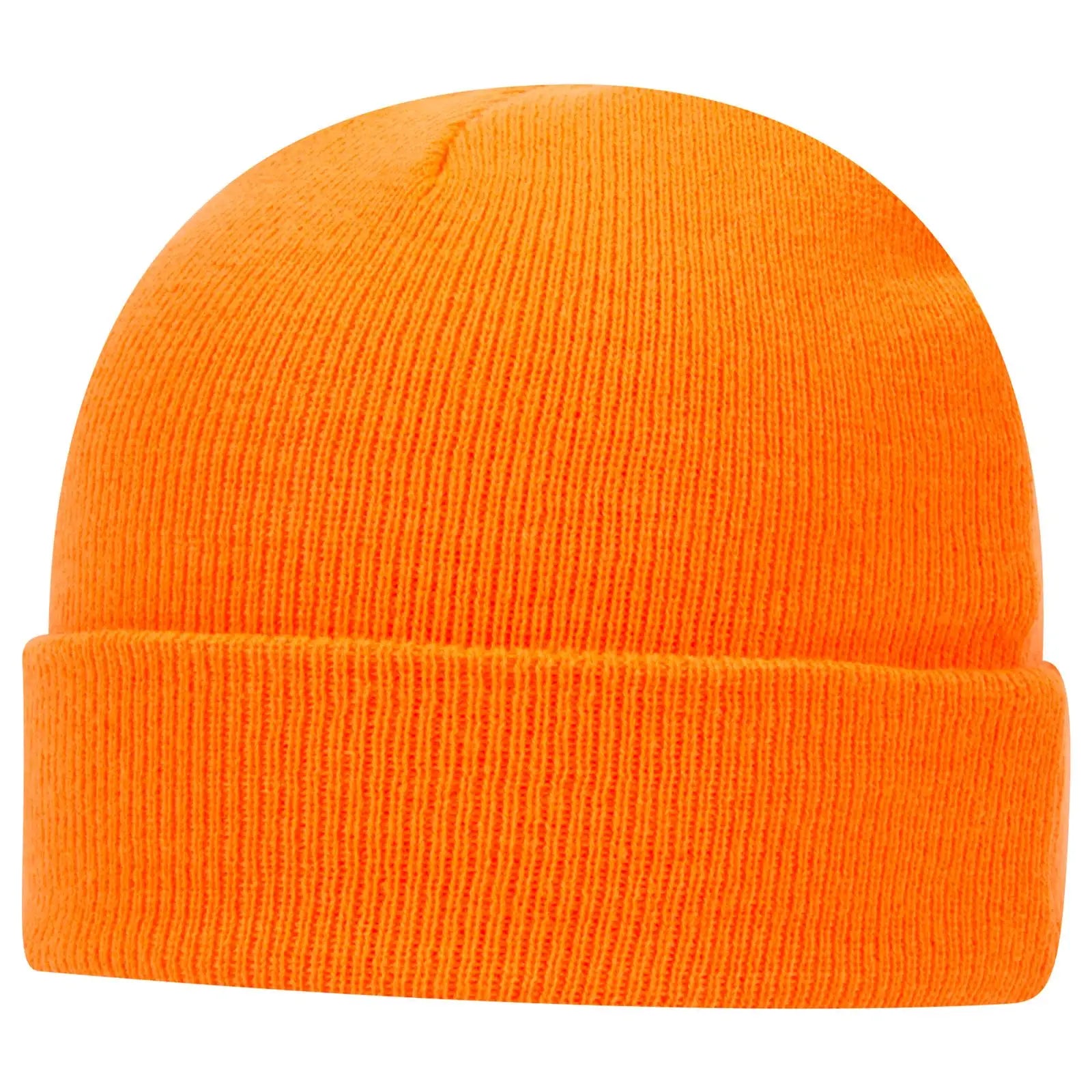 Otto 82-404 12’’ Classic Knit Beanie W/ Cuff - N. Orange - 6 1/2’’ - 7 5/8’’
