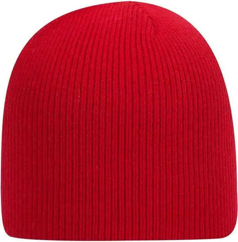 Otto 82-970 100% Acrylic Knit Beanie 8 1/2 - Red - one Size Fits Most