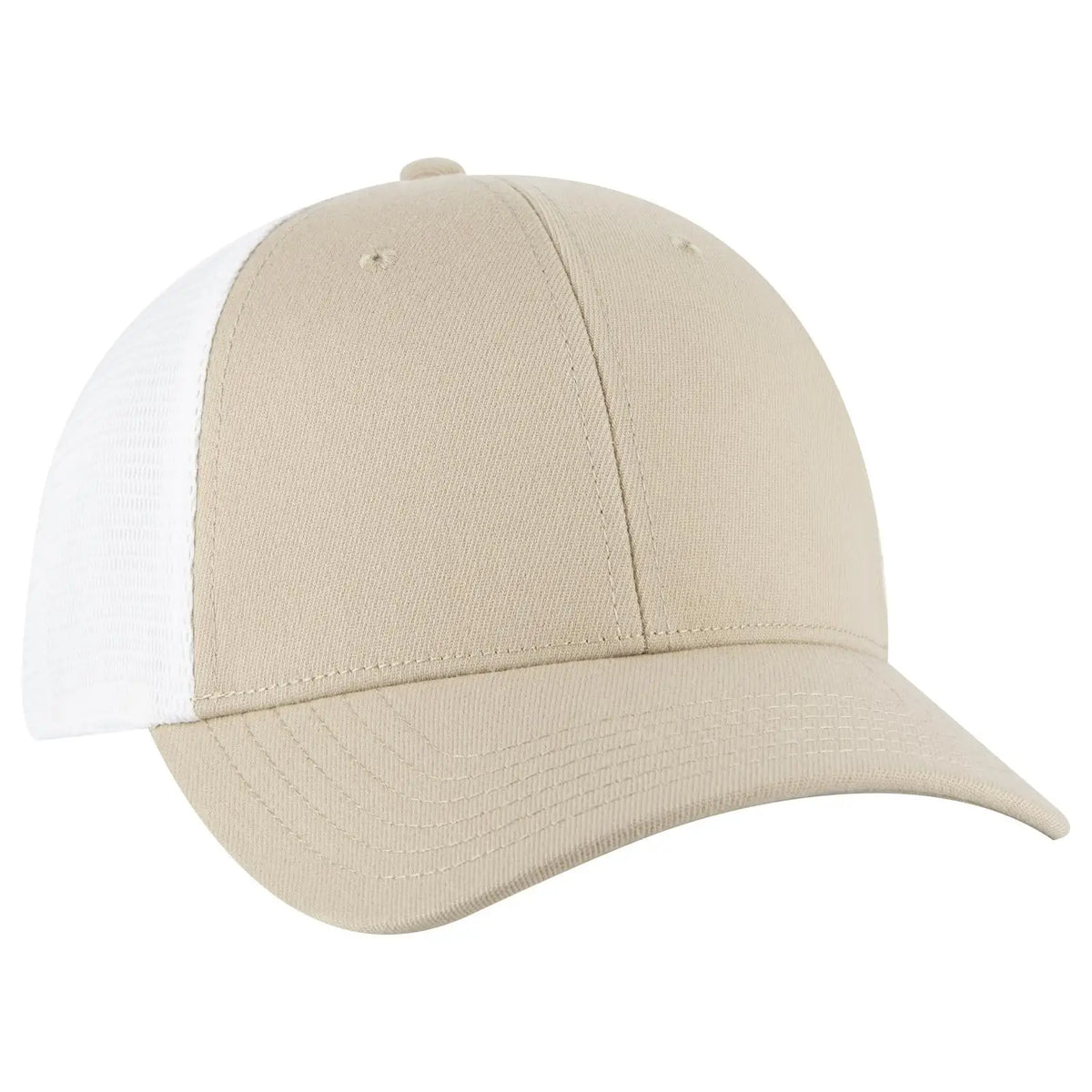 Otto 83-1 ?Otto Comfy Fit’ 6 Panel Low Profile Mesh Back Trucker Cap - Kha/wht - 7 3/8’’ - 5/8’’