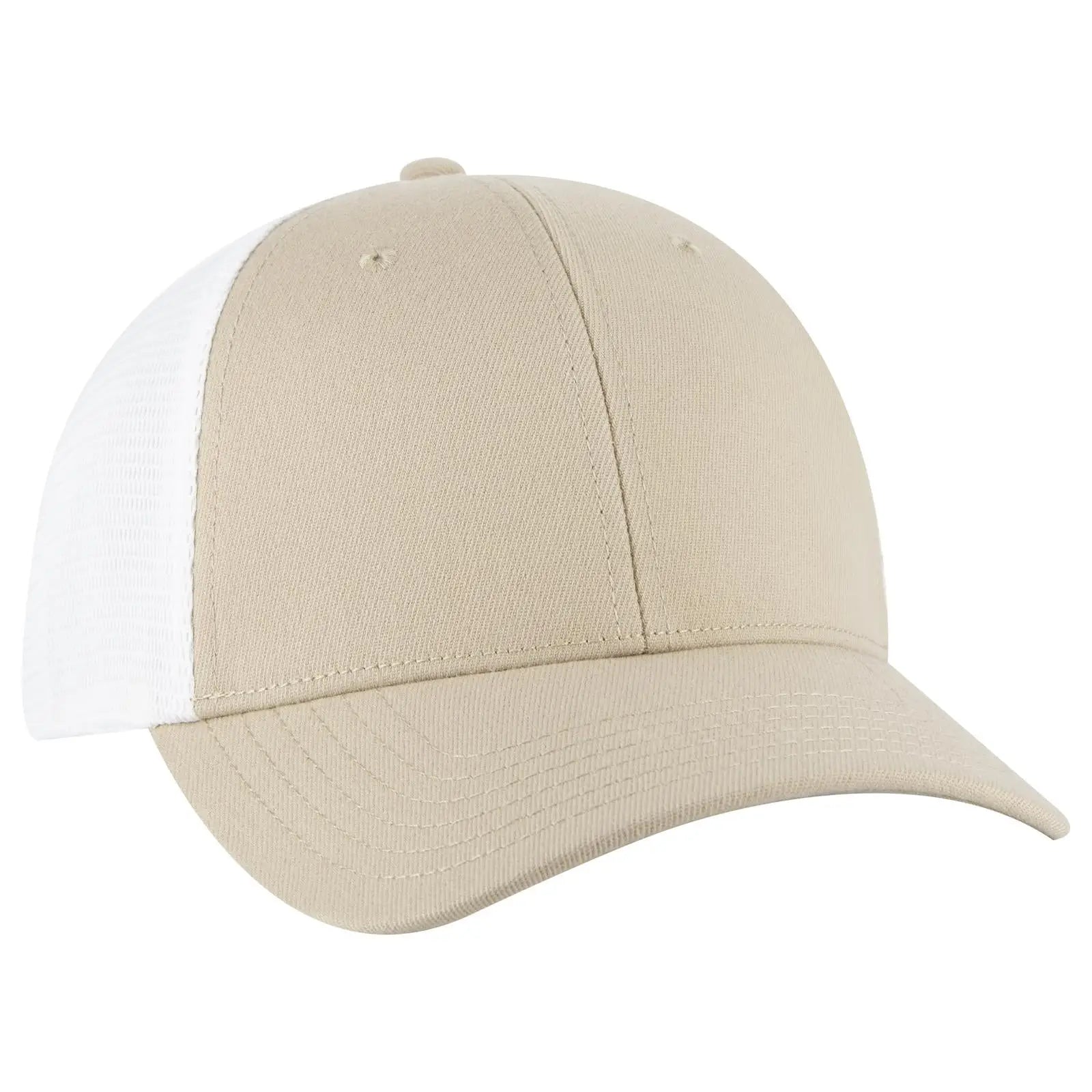 Otto 83-1 ?Otto Comfy Fit’ 6 Panel Low Profile Mesh Back Trucker Cap - Kha/wht - 7 3/8’’ - 5/8’’