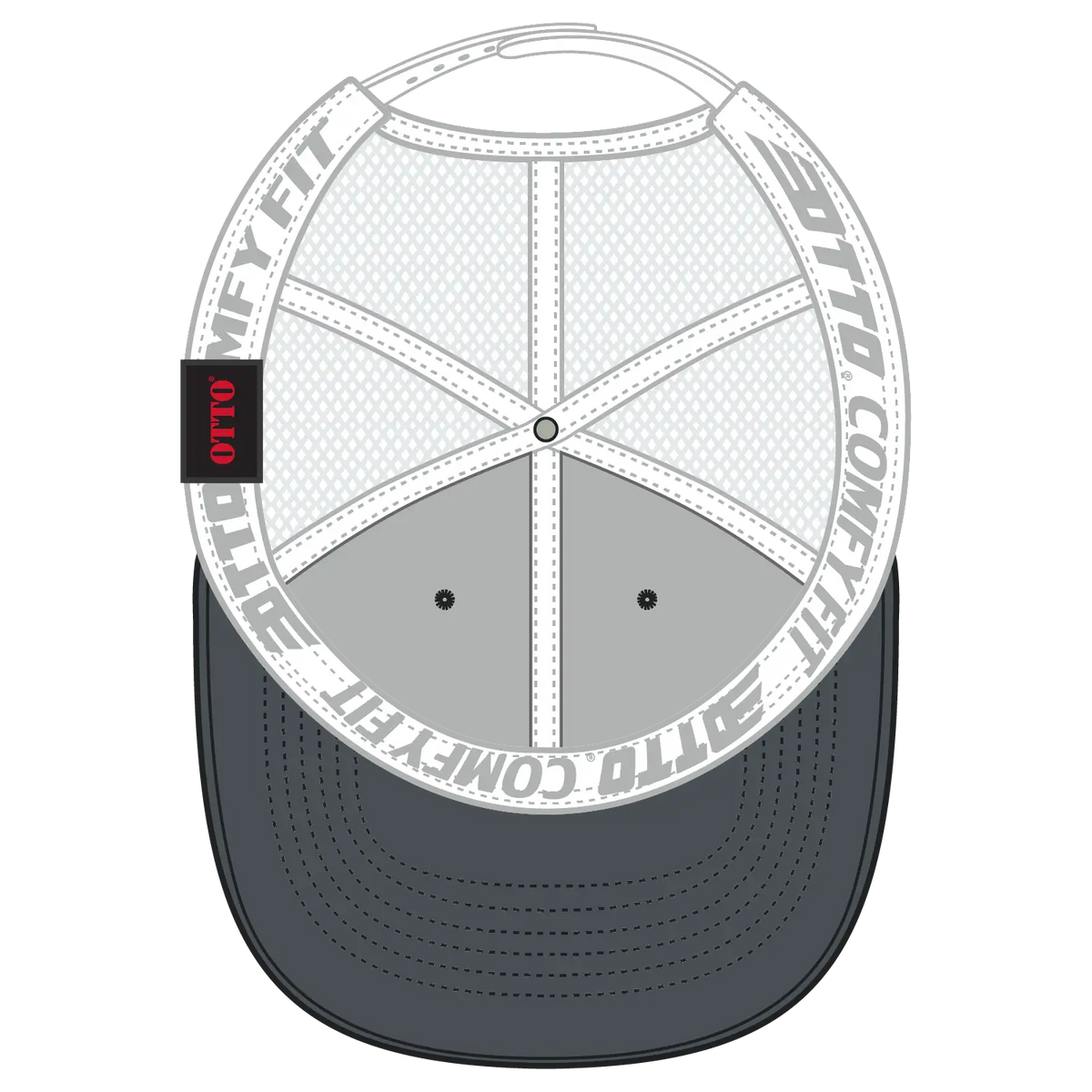 Otto 83-1 ?Otto Comfy Fit’ 6 Panel Low Profile Mesh Back Trucker Cap - Ch.gry/wht - 7 3/8’’ - 5/8’’