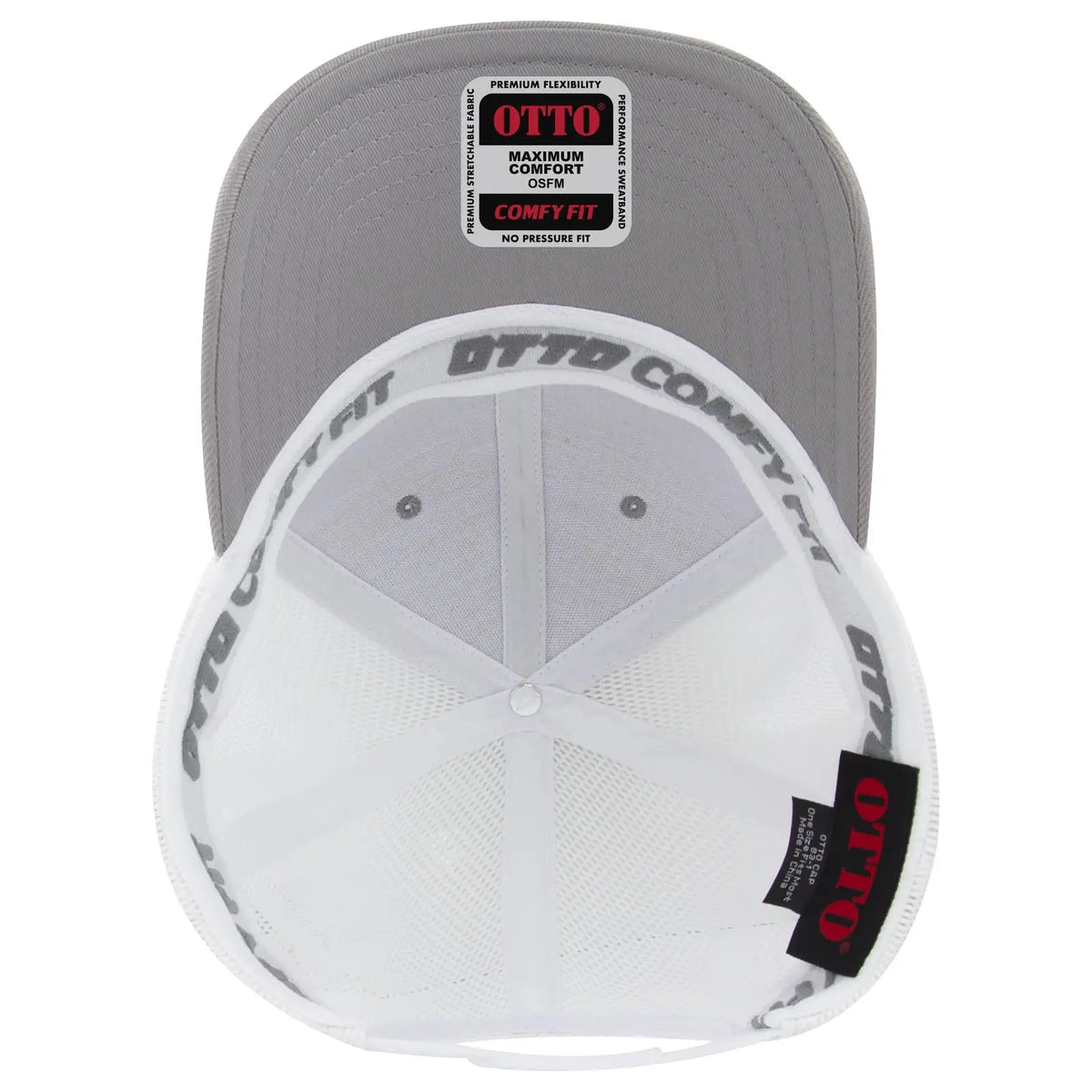 Otto 83-1 ?Otto Comfy Fit’ 6 Panel Low Profile Mesh Back Trucker Cap - Gry/wht - 7 3/8’’ - 5/8’’