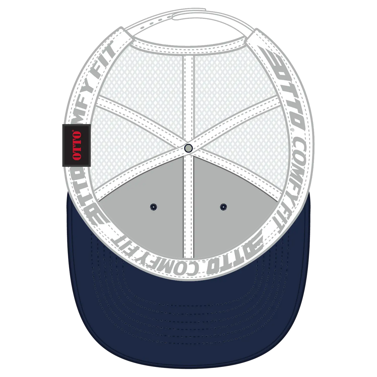 Otto 83-1 ?Otto Comfy Fit’ 6 Panel Low Profile Mesh Back Trucker Cap - Nvy/wht - 7 3/8’’ - 5/8’’