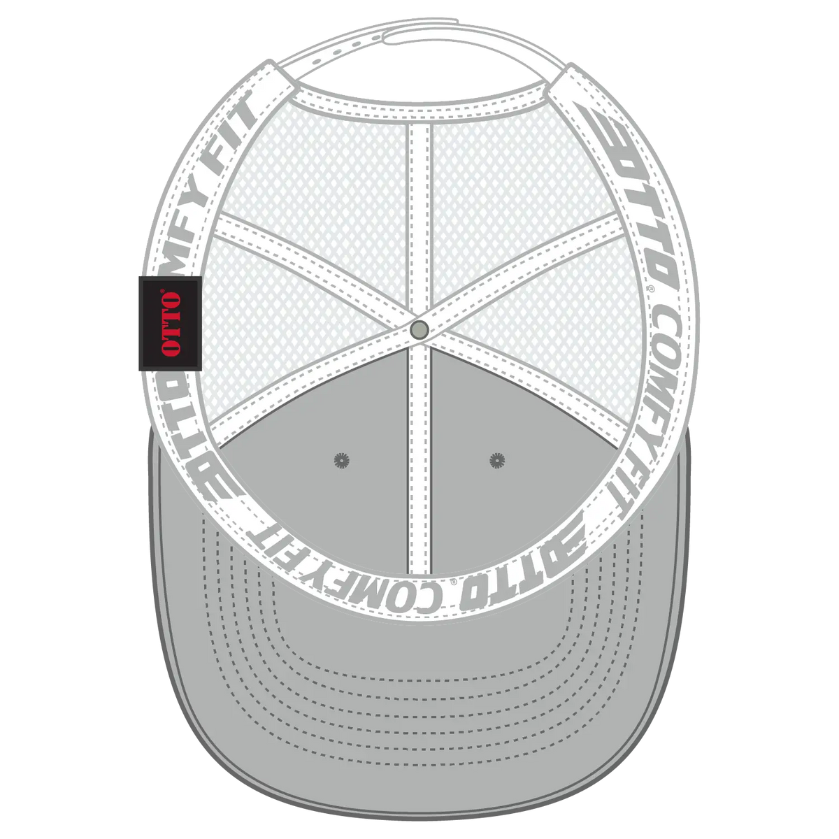 Otto 83-1 ?Otto Comfy Fit’ 6 Panel Low Profile Mesh Back Trucker Cap - Gry/wht - 7 3/8’’ - 5/8’’