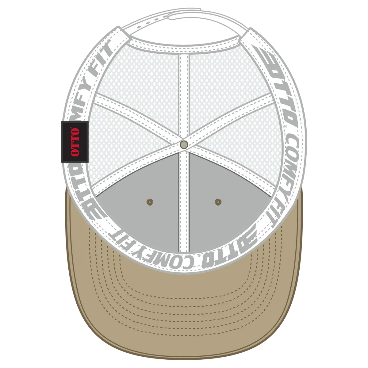 Otto 83-1 ?Otto Comfy Fit’ 6 Panel Low Profile Mesh Back Trucker Cap - Kha/wht - 7 3/8’’ - 5/8’’