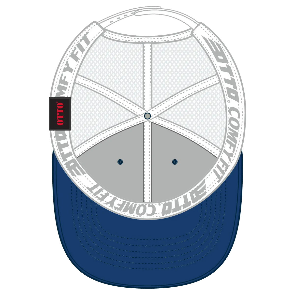 Otto 83-1 ?Otto Comfy Fit’ 6 Panel Low Profile Mesh Back Trucker Cap - Ryl/wht - 7 3/8’’ - 5/8’’
