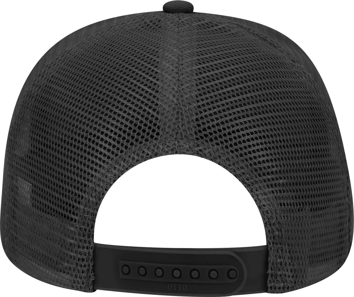 Otto 83-1101 6 Panel Low Profile Mesh Back Trucker Cap - Black - 1/2’’ - 7 5/8’’