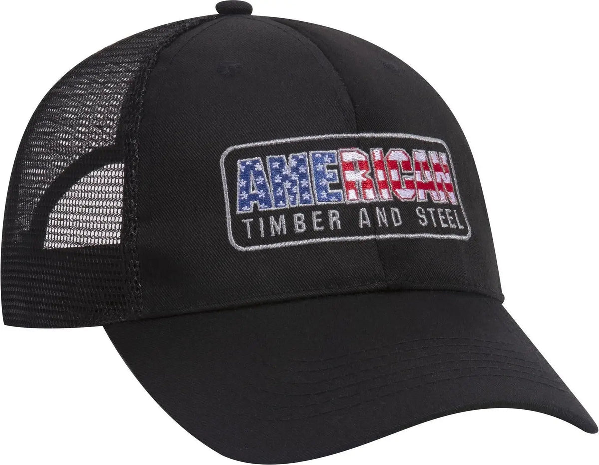 Otto 83-1101 6 Panel Low Profile Mesh Back Trucker Cap - Black - 1/2’’ - 7 5/8’’