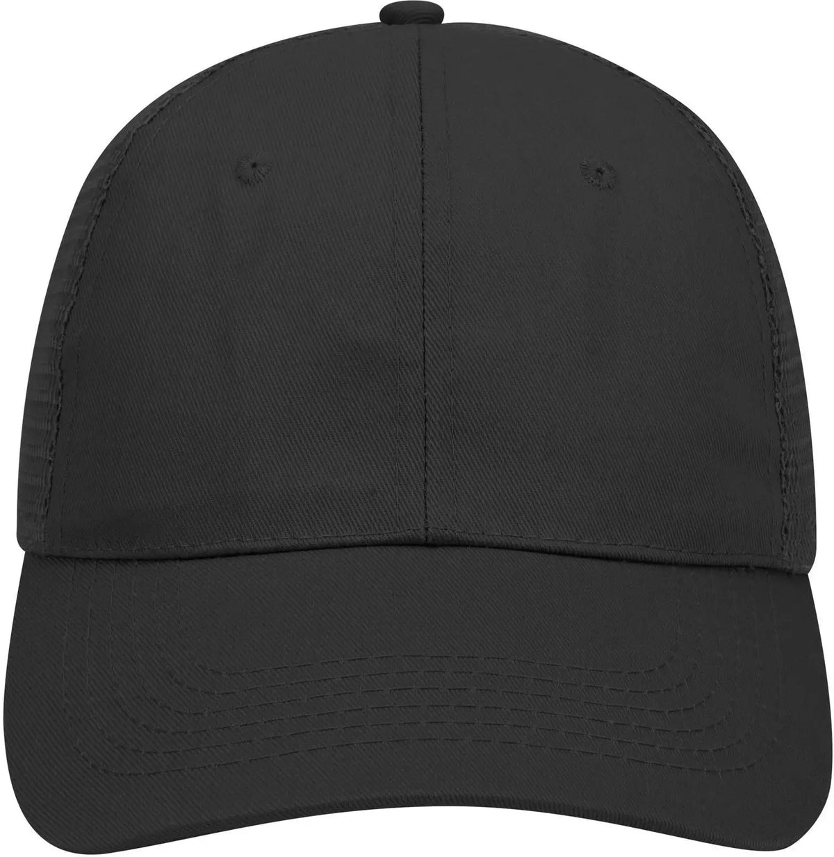 Otto 83-1101 6 Panel Low Profile Mesh Back Trucker Cap - Black - 1/2’’ - 7 5/8’’