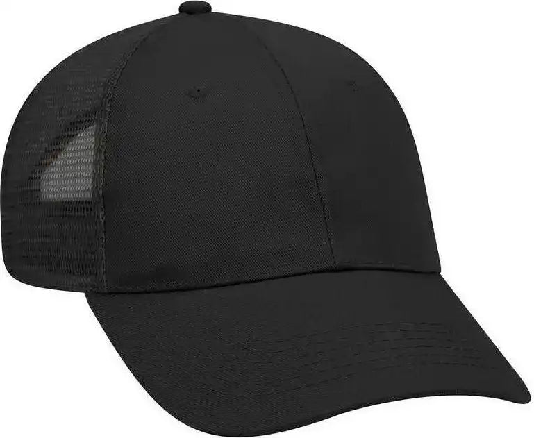 Otto 83-1101 6 Panel Low Profile Mesh Back Trucker Cap - Black - one Size Fits Most
