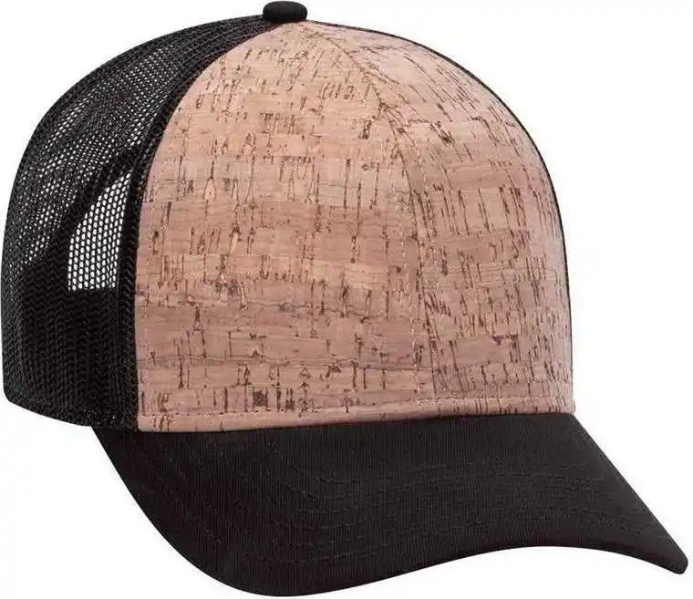 Otto 83-1212 6 Panel Cork Mesh Back Cap - Black - one Size Fits Most