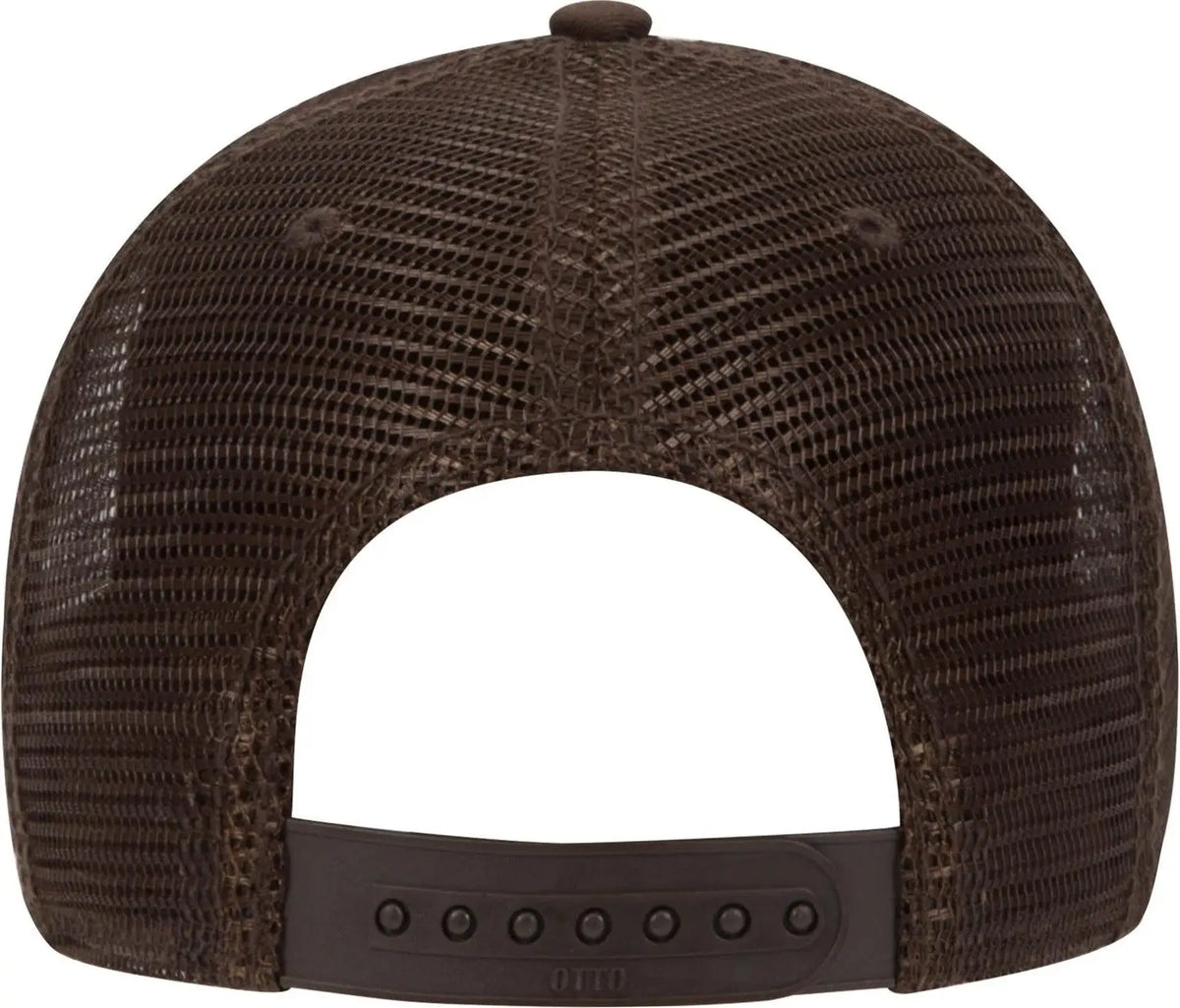 Otto 83-1212 6 Panel Low Profile Mesh Back Trucker Cap - D.brn/cork/d.brn - 1/2’’ - 7 5/8’’
