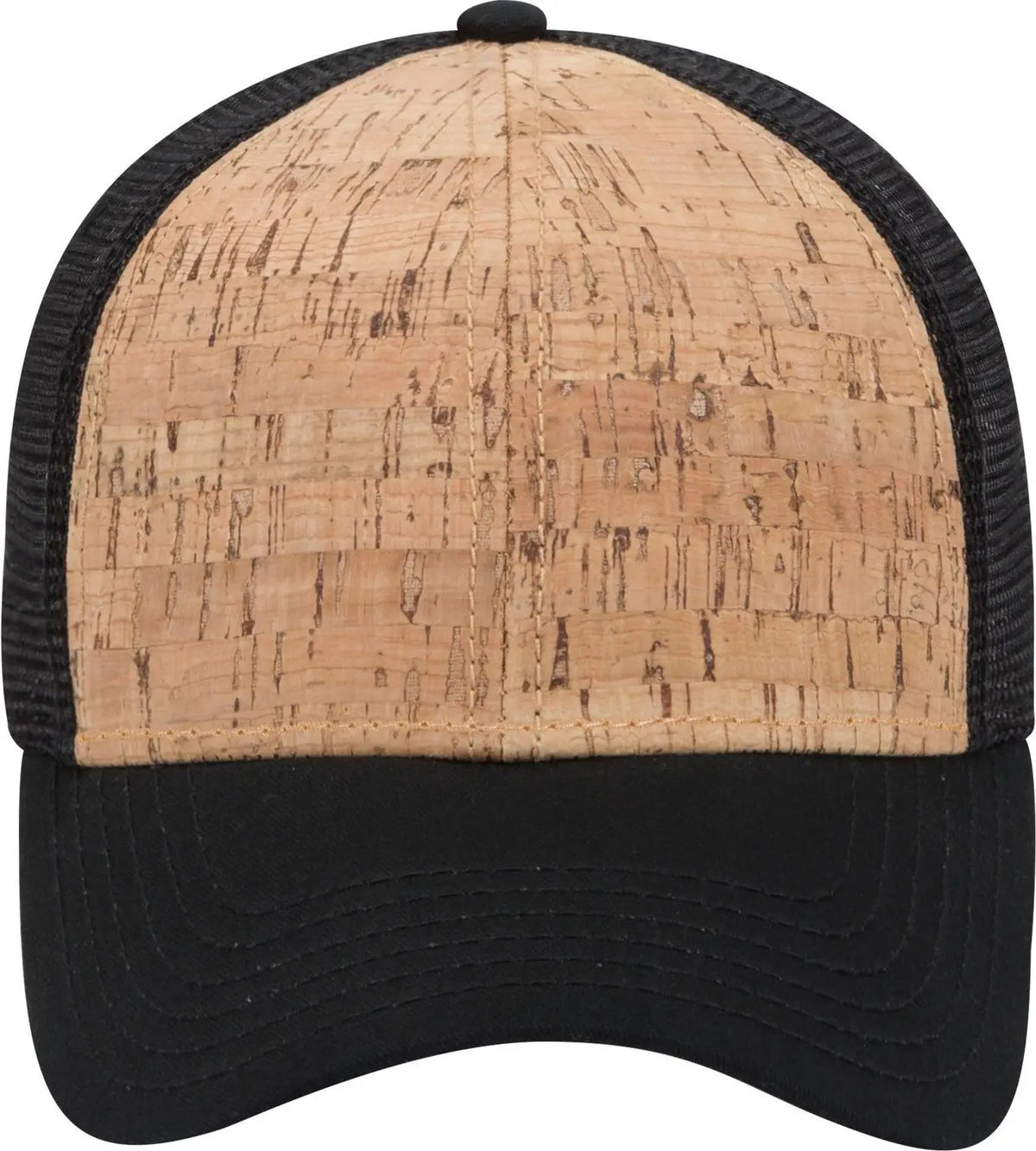 Otto 83-1212 6 Panel Low Profile Mesh Back Trucker Cap - Blk/cork/blk - 1/2’’ - 7 5/8’’