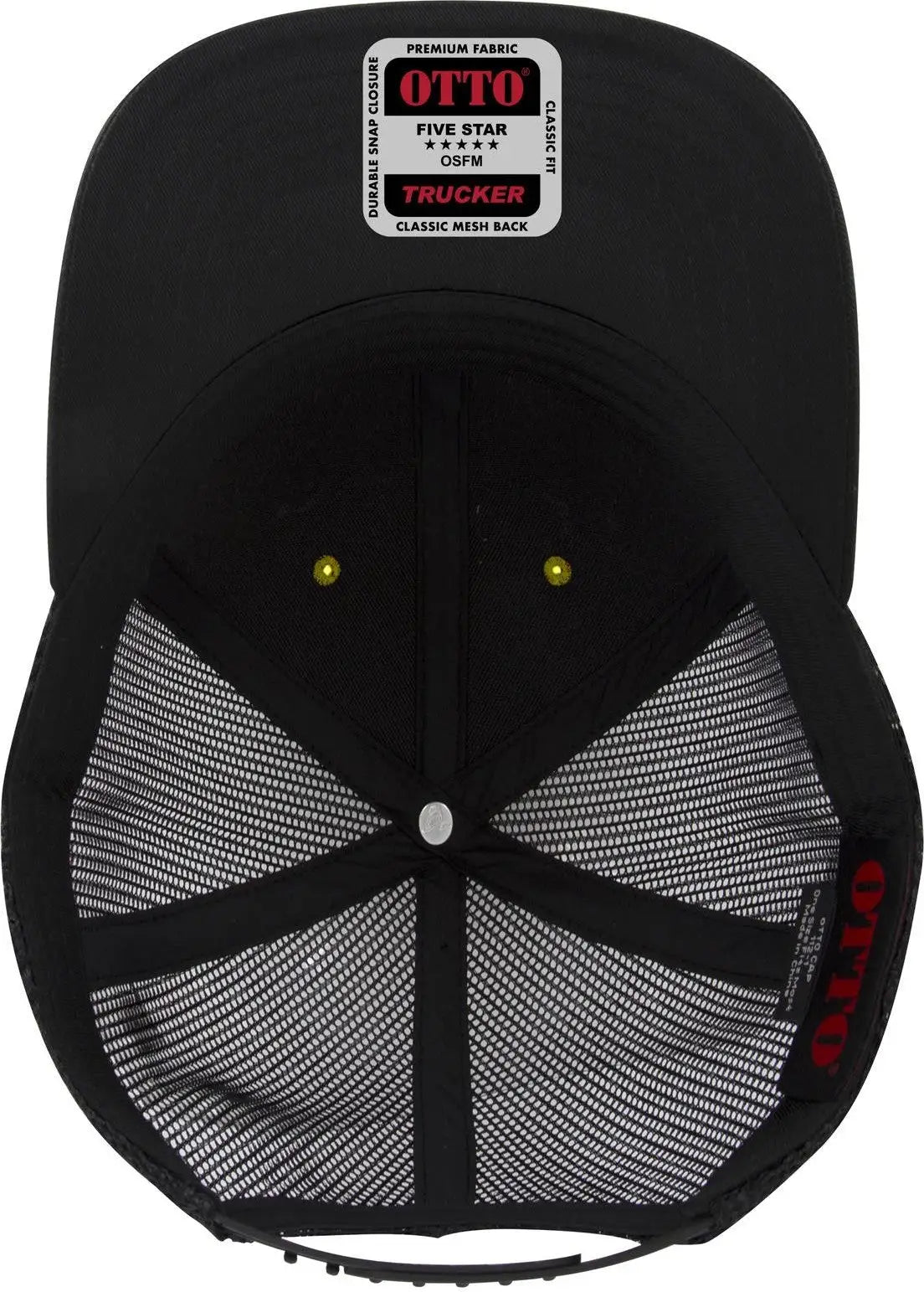Otto 83-1212 6 Panel Low Profile Mesh Back Trucker Cap - Blk/cork/blk - 1/2’’ - 7 5/8’’