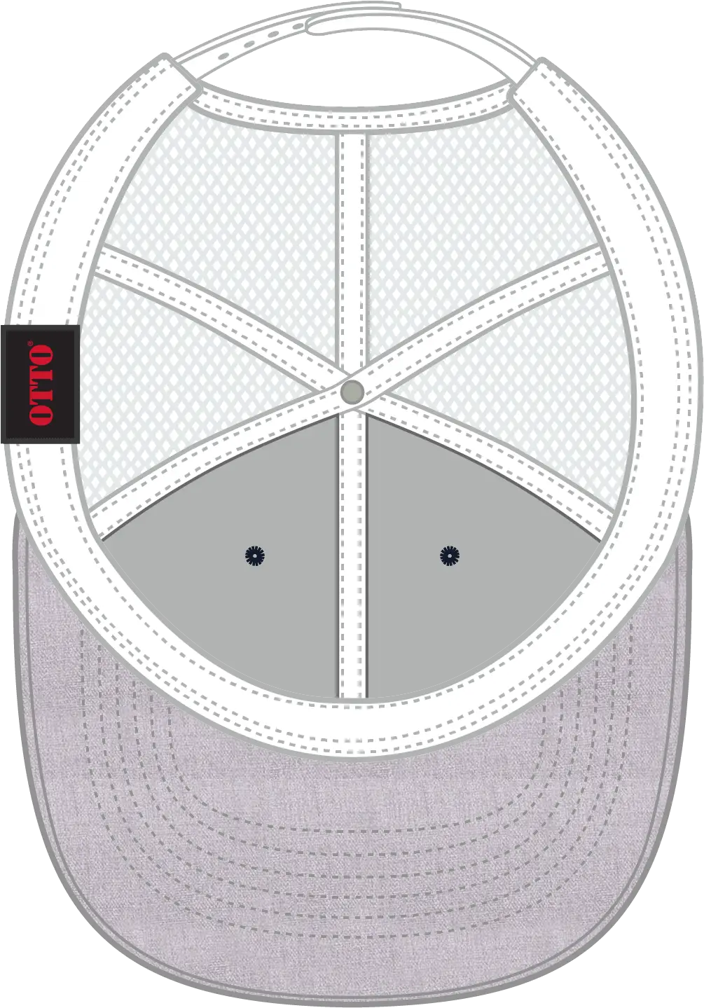 Otto 83-1239 6 Panel Low Profile Mesh Back Trucker Cap - Heathergray/navy/white - 1/2’’ - 7 5/8’’