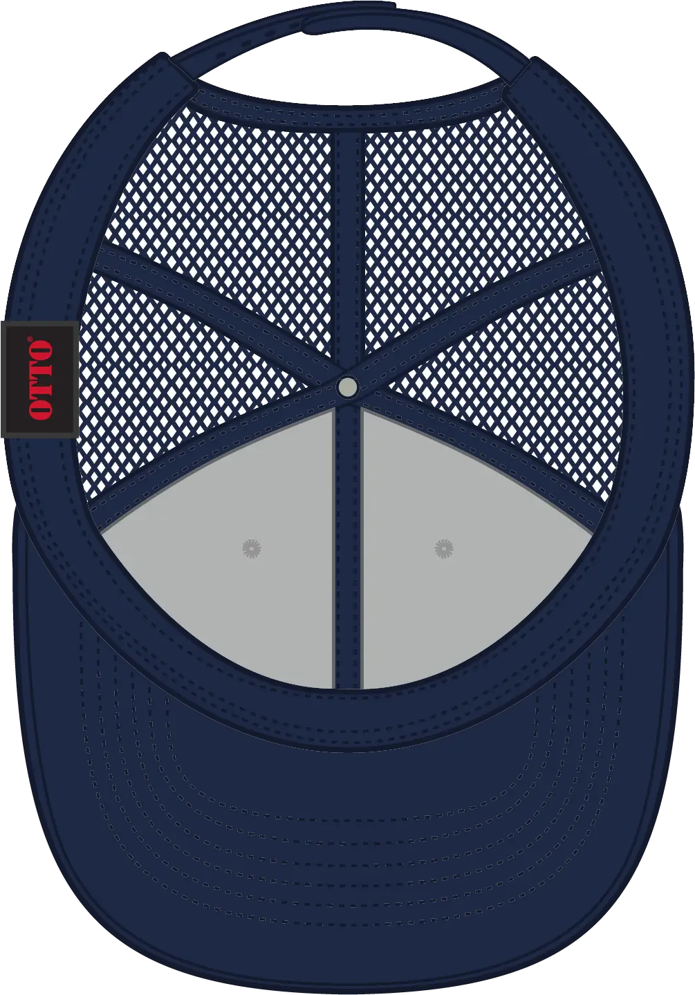 Otto 83-1239 6 Panel Low Profile Mesh Back Trucker Cap - Navy/heathergray/navy - 1/2’’ - 7 5/8’’