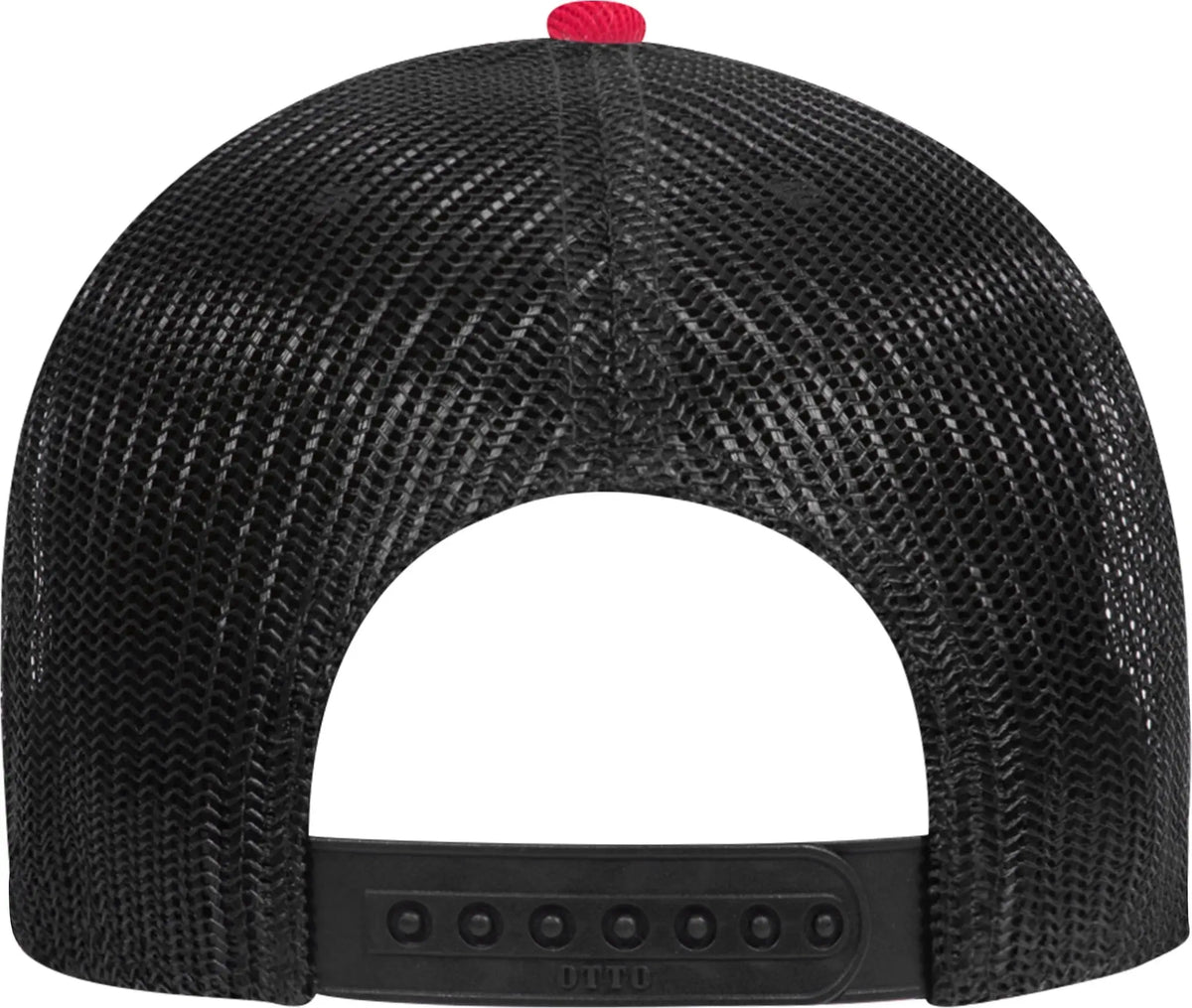 Otto 83-1239 6 Panel Low Profile Mesh Back Trucker Cap - Red/heathergry/black - 1/2’’ - 7 5/8’’