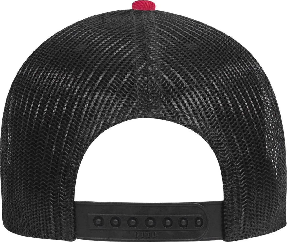 Otto 83-1239 6 Panel Low Profile Mesh Back Trucker Cap - Red/heathergry/black - 1/2’’ - 7 5/8’’