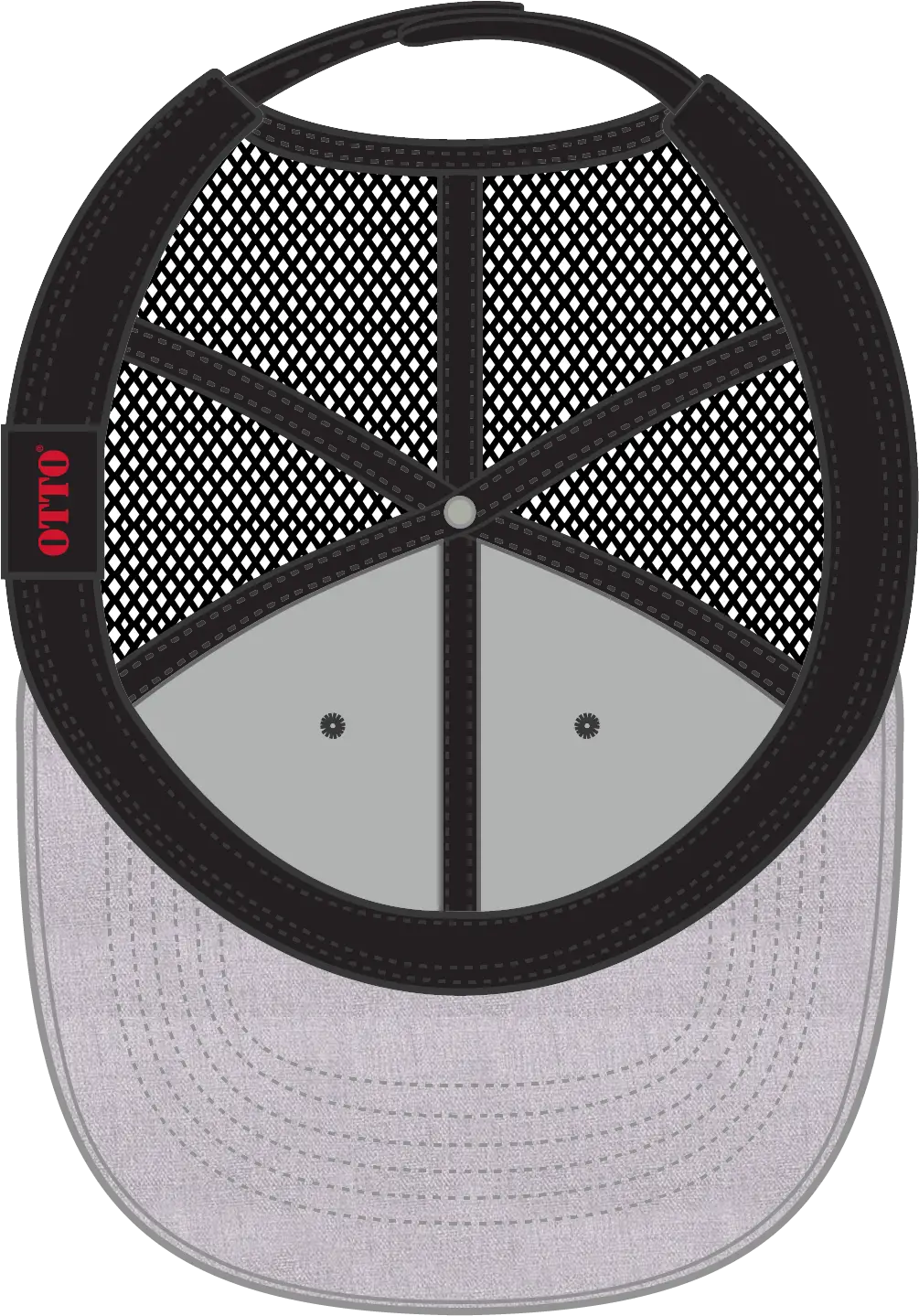 Otto 83-1239 6 Panel Low Profile Mesh Back Trucker Cap - Heathergray/black/black - 1/2’’ - 7 5/8’’