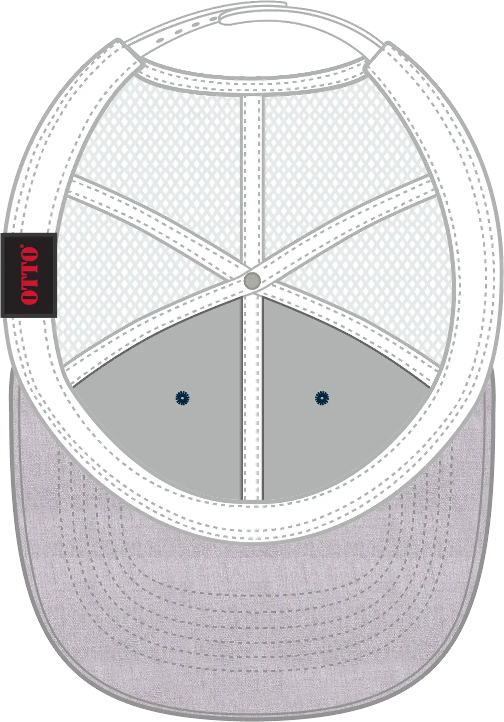 Otto 83-1239 6 Panel Low Profile Mesh Back Trucker Cap - Heathergray/royal/white - 1/2’’ - 7 5/8’’