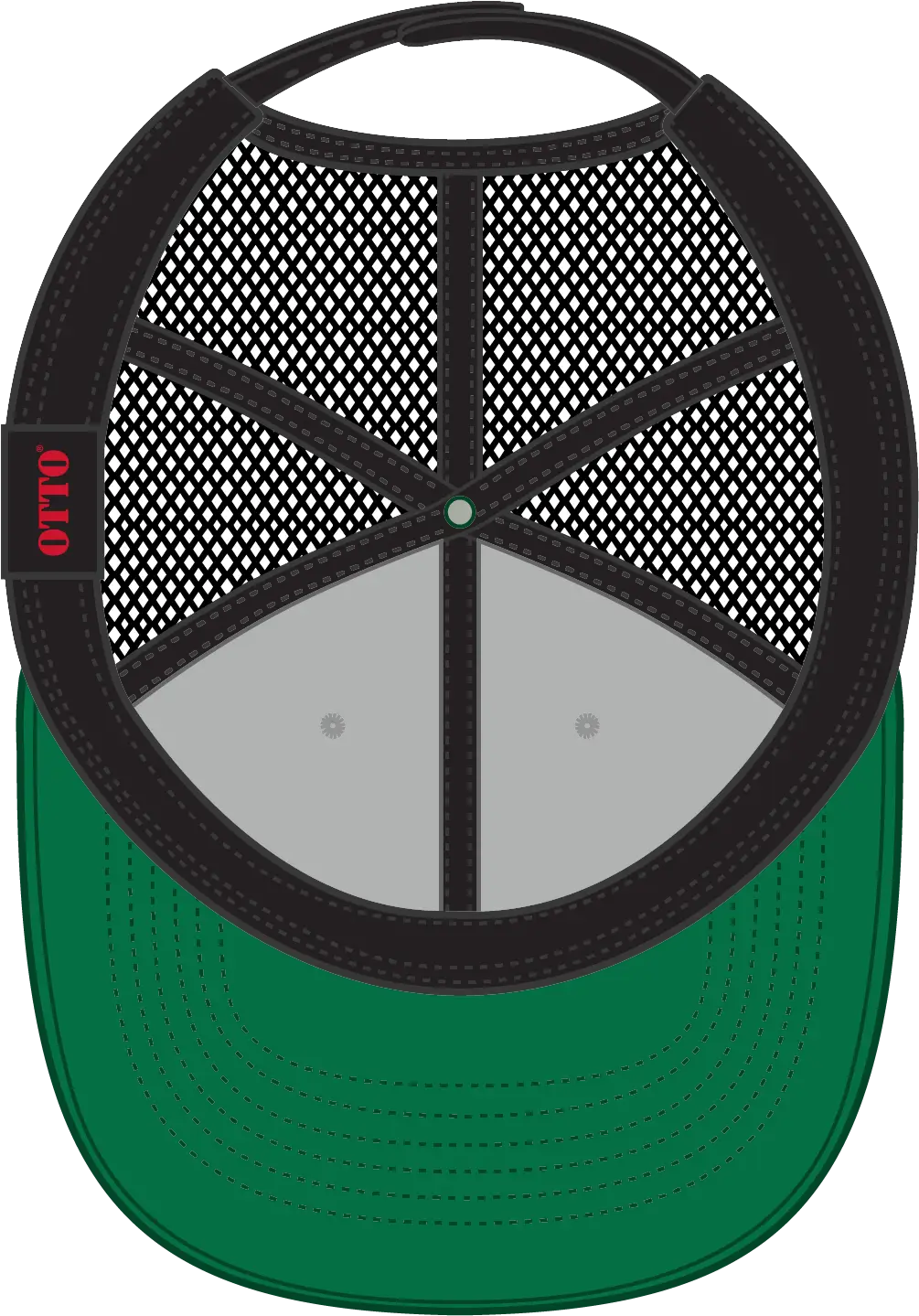 Otto 83-1239 6 Panel Low Profile Mesh Back Trucker Cap - Kelly/heathergray/black - 1/2’’ - 7 5/8’’