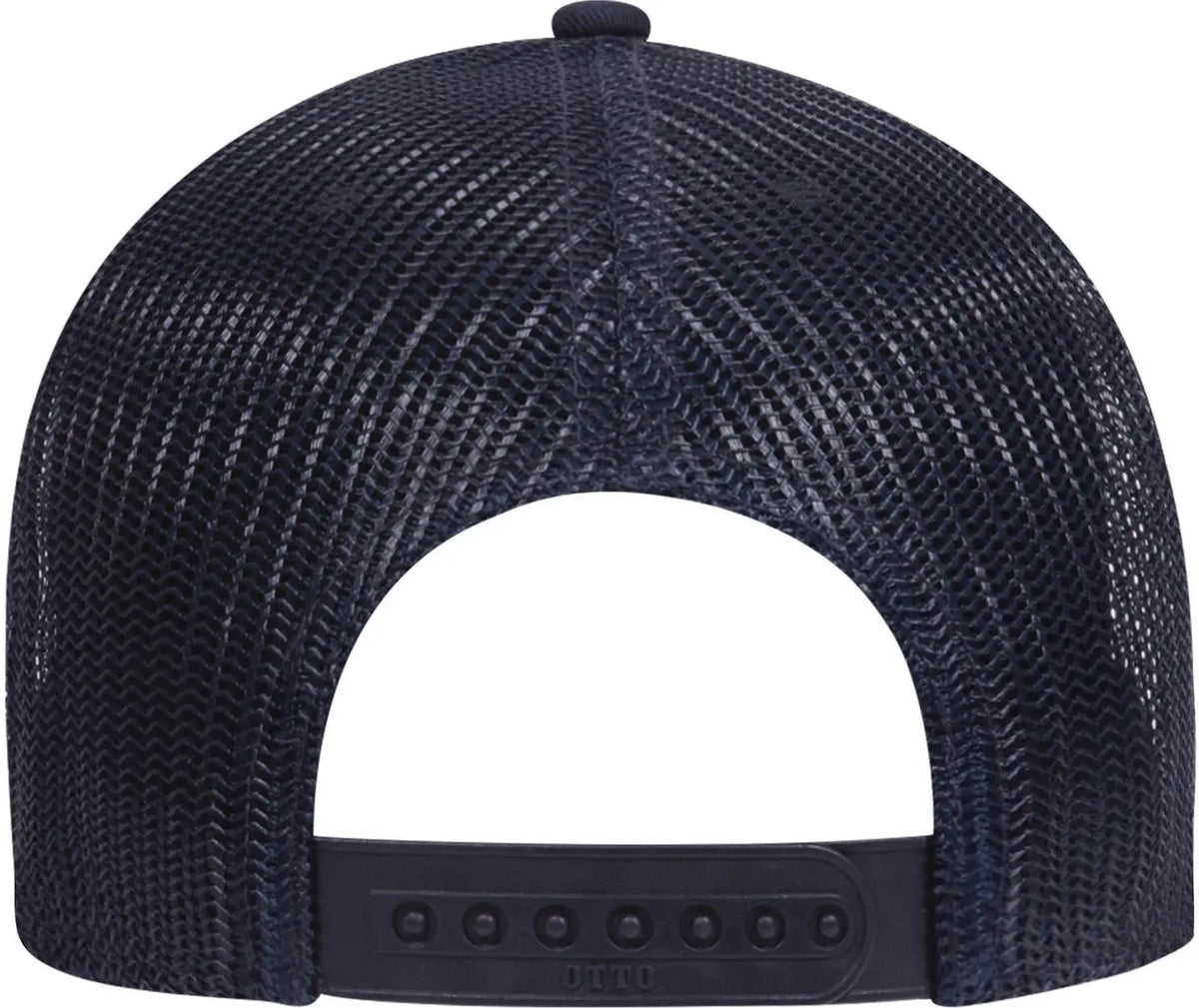 Otto 83-1239 6 Panel Low Profile Mesh Back Trucker Cap - Navy/heathergray/navy - 1/2’’ - 7 5/8’’