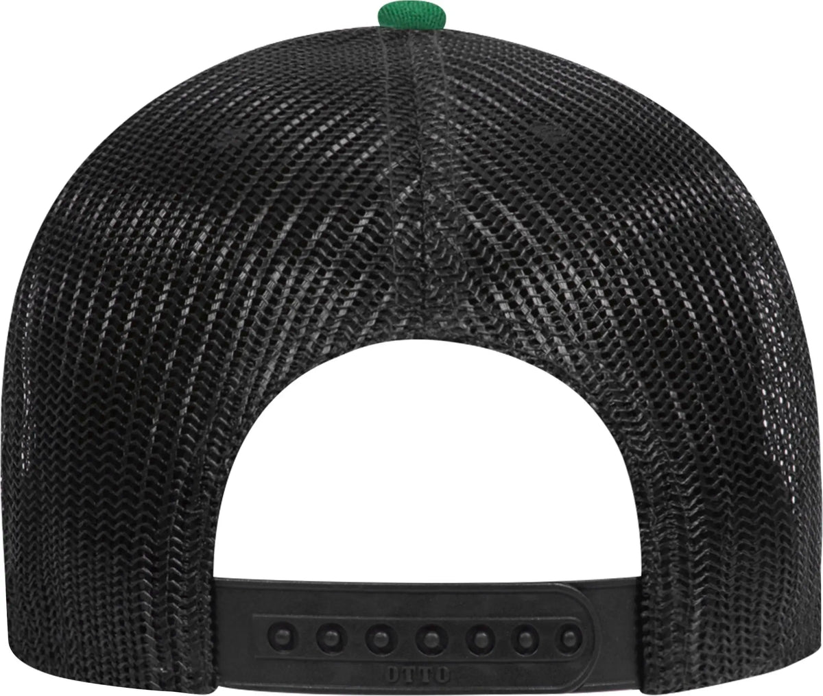 Otto 83-1239 6 Panel Low Profile Mesh Back Trucker Cap - Kelly/heathergray/black - 1/2’’ - 7 5/8’’