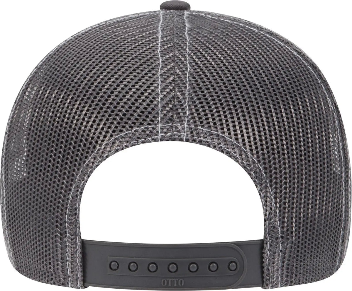 Otto 83-1239 6 Panel Low Profile Mesh Back Trucker Cap - Ch.gry/blk/ch.gry - 1/2’’ - 7 5/8’’