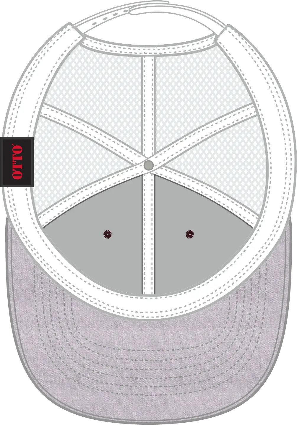 Otto 83-1239 6 Panel Low Profile Mesh Back Trucker Cap - Heathergray/maroon/white - 1/2’’ - 7 5/8’’