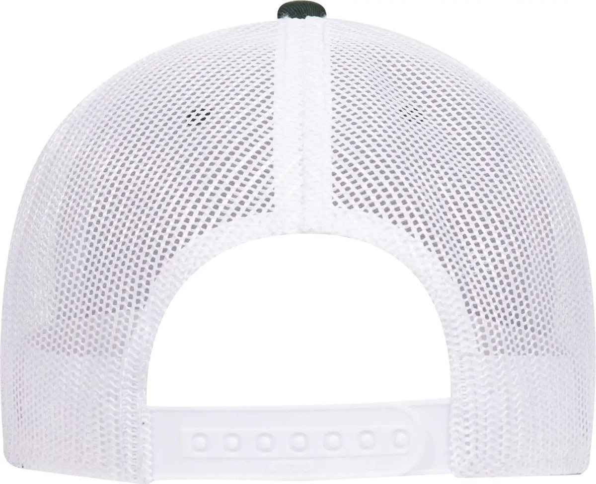 Otto 83-1239 6 Panel Low Profile Mesh Back Trucker Cap - Dk.grn/dk.grn/wht - 1/2’’ - 7 5/8’’